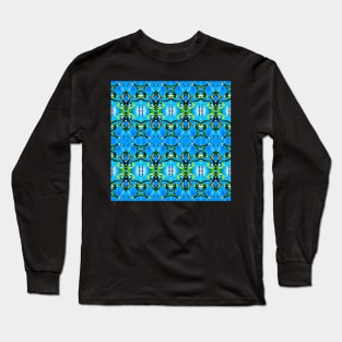 Green Blue Pattern Long Sleeve T-Shirt